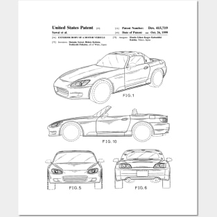 Honda S2000 Patent Black Posters and Art